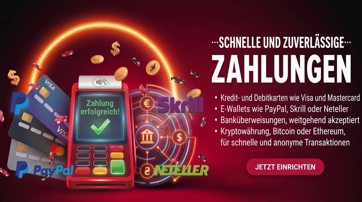 Schnelle und zuverlässige Zahlungen: Kreditkarten, E-Wallets, Banküberweisung und Krypto